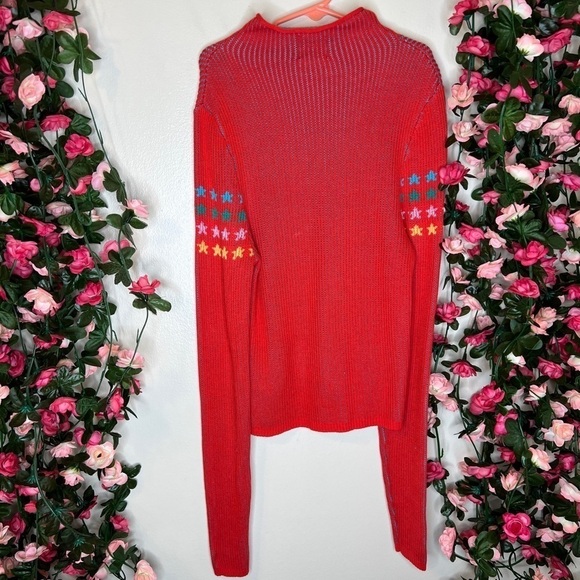 BDG Urban Outfitters Sky High Cropped Sweater Retro Rainbow Mock Neck Sz SM - Picture 12 of 12